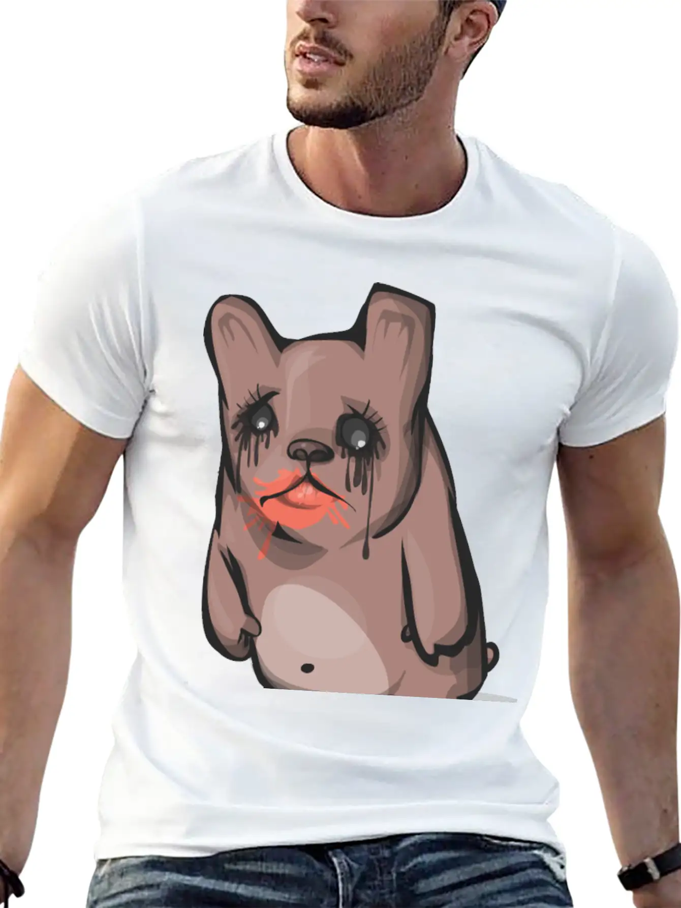 Sad Bear Unisex Casual T-Shirt – Clean Design For Daily Comfort