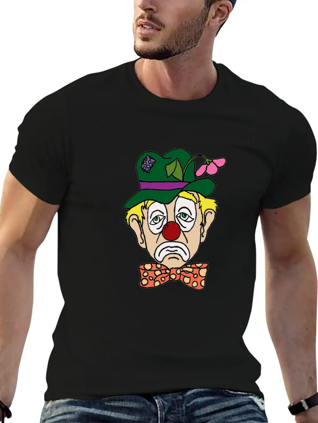 Sad Clown Face Stylish Everyday T-Shirt – Unisex Basic Cotton Tee