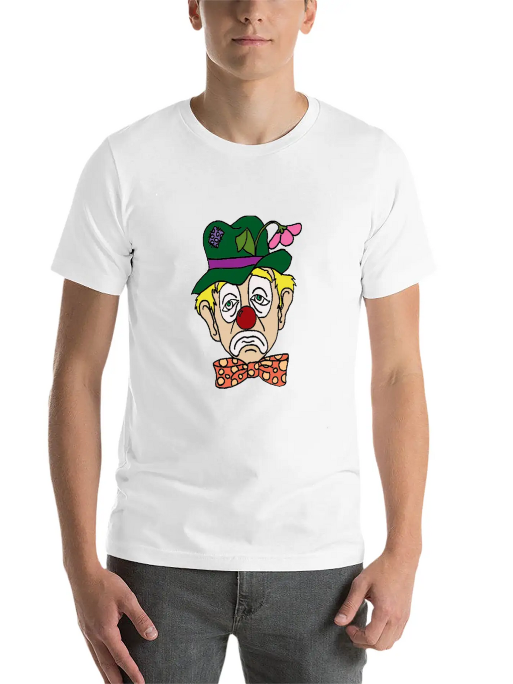 Sad Clown Face Stylish Everyday T-Shirt – Unisex Basic Cotton Tee