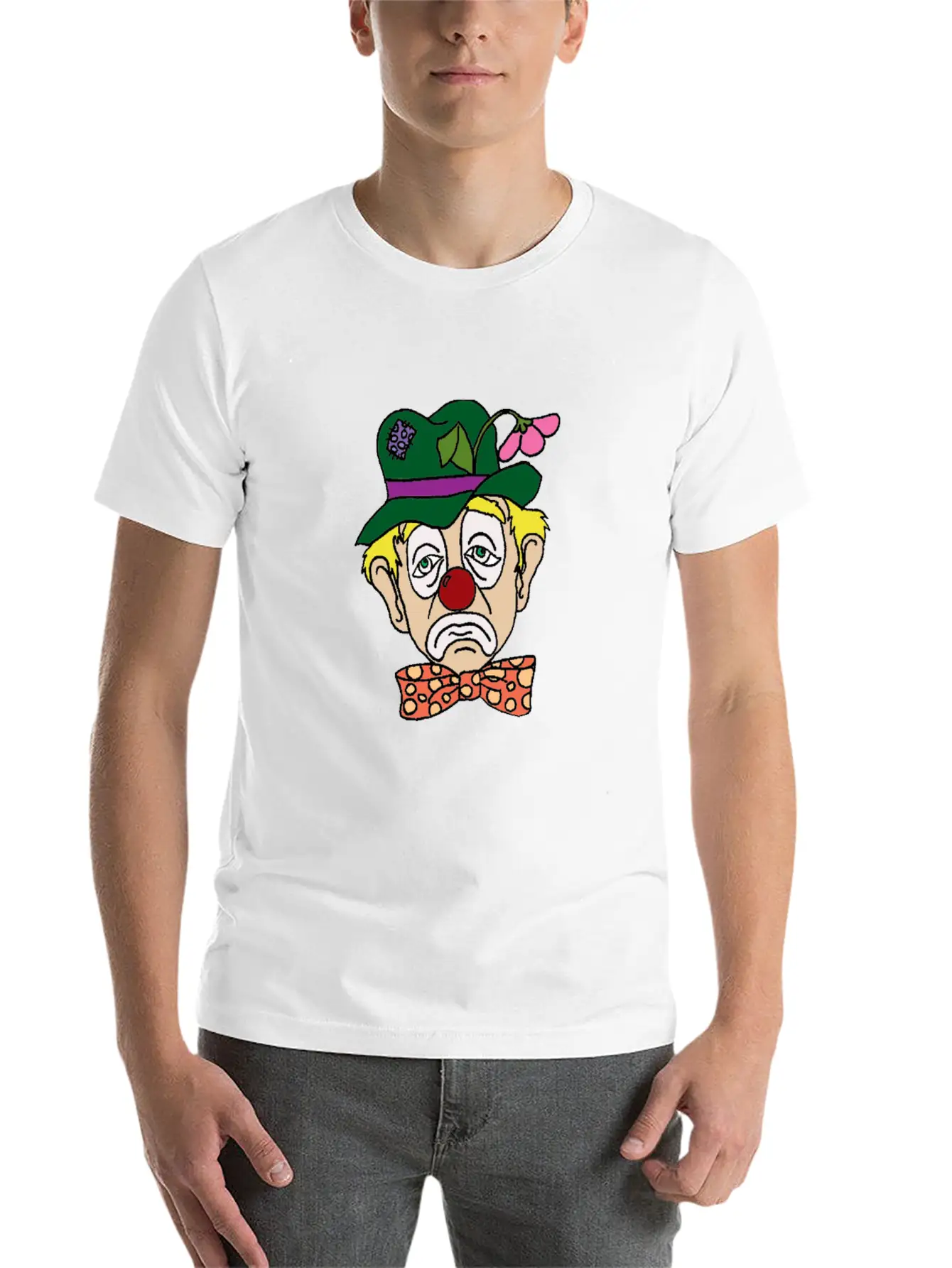 Sad Clown Face Stylish Everyday T-Shirt – Unisex Basic Cotton Tee