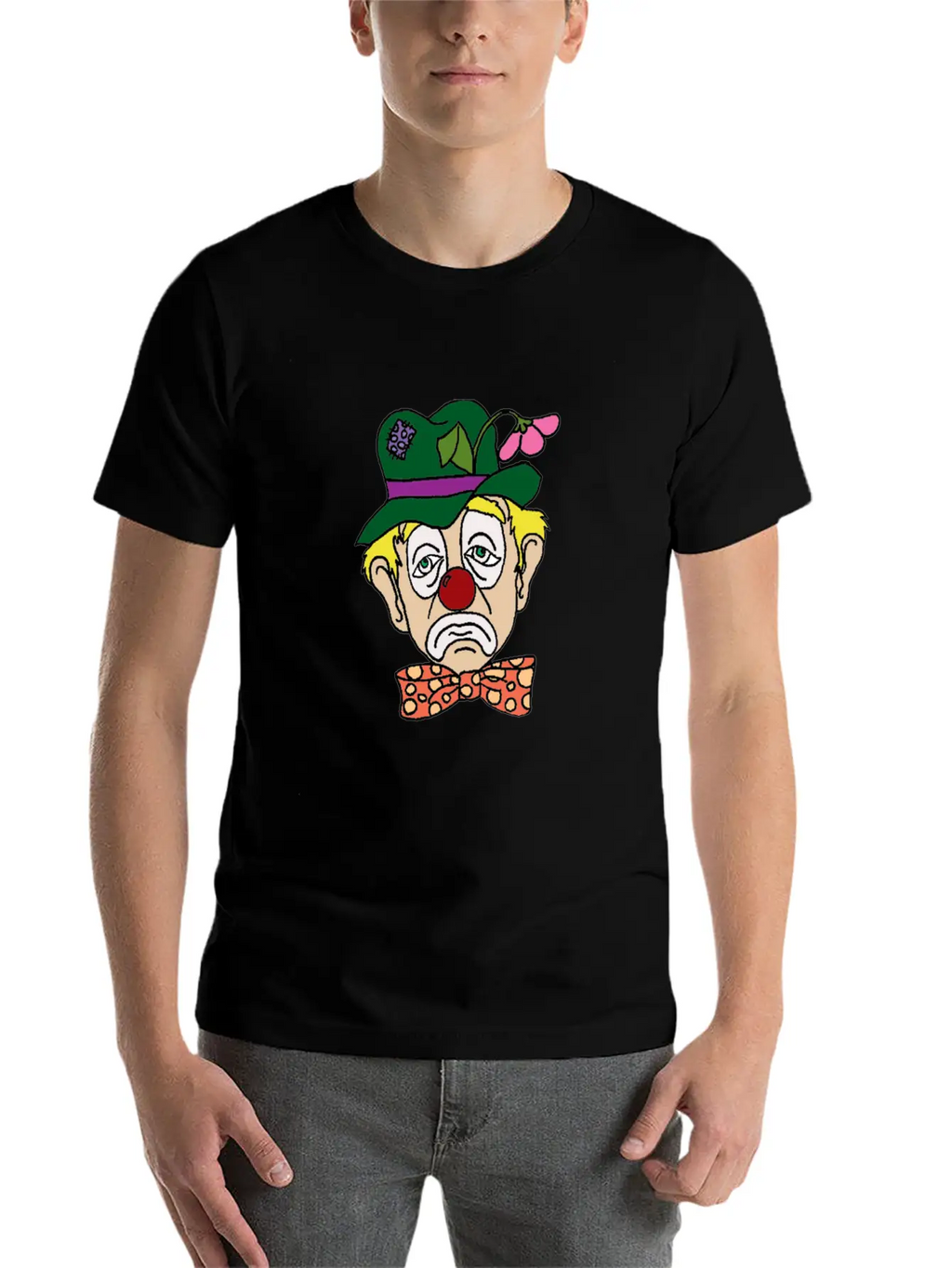 Sad Clown Face Stylish Everyday T-Shirt – Unisex Basic Cotton Tee