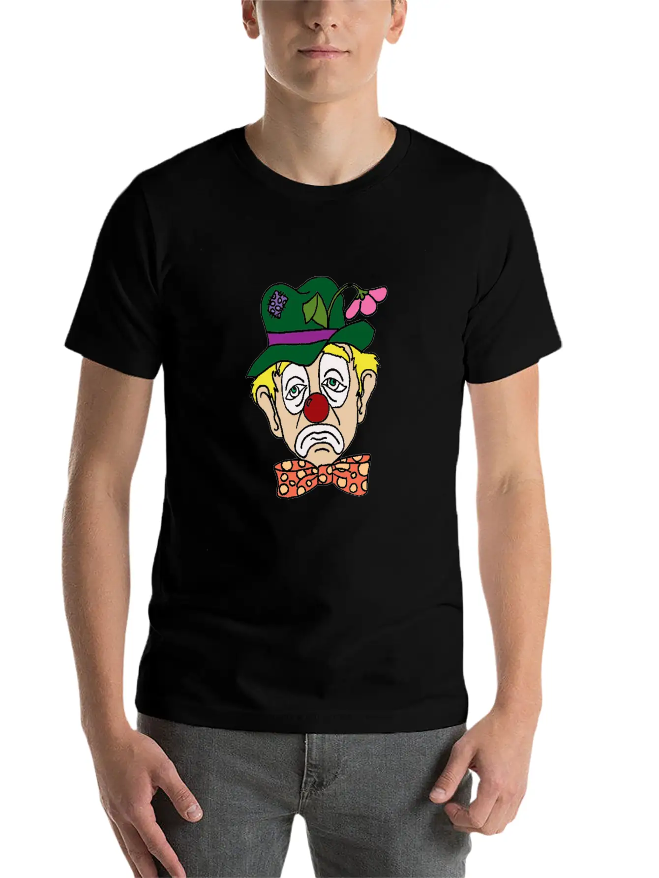 Sad Clown Face Stylish Everyday T-Shirt – Unisex Basic Cotton Tee