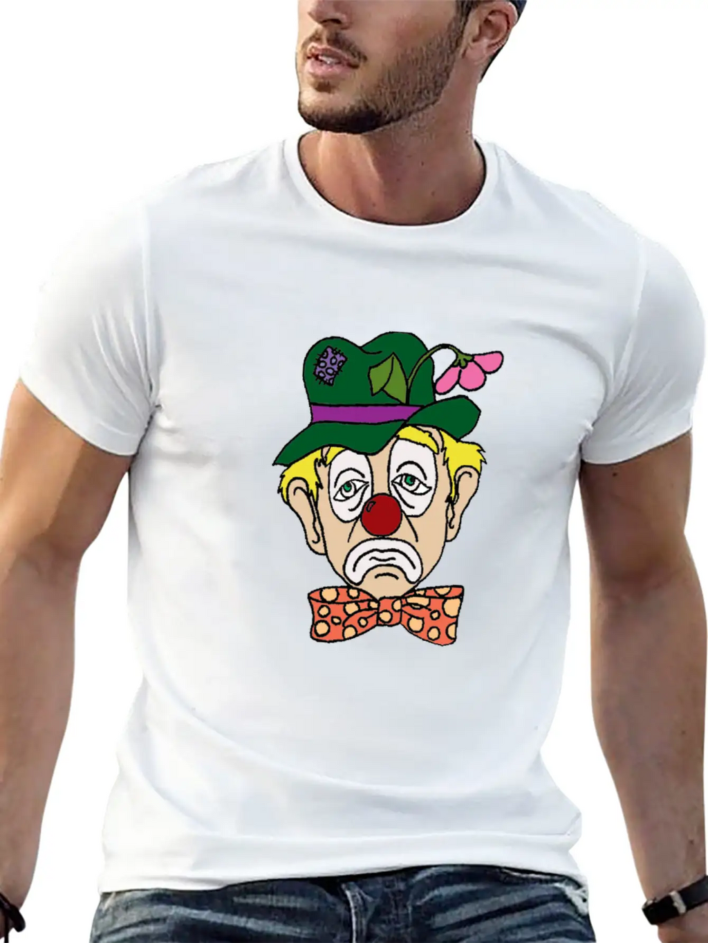 Sad Clown Face Stylish Everyday T-Shirt – Unisex Basic Cotton Tee
