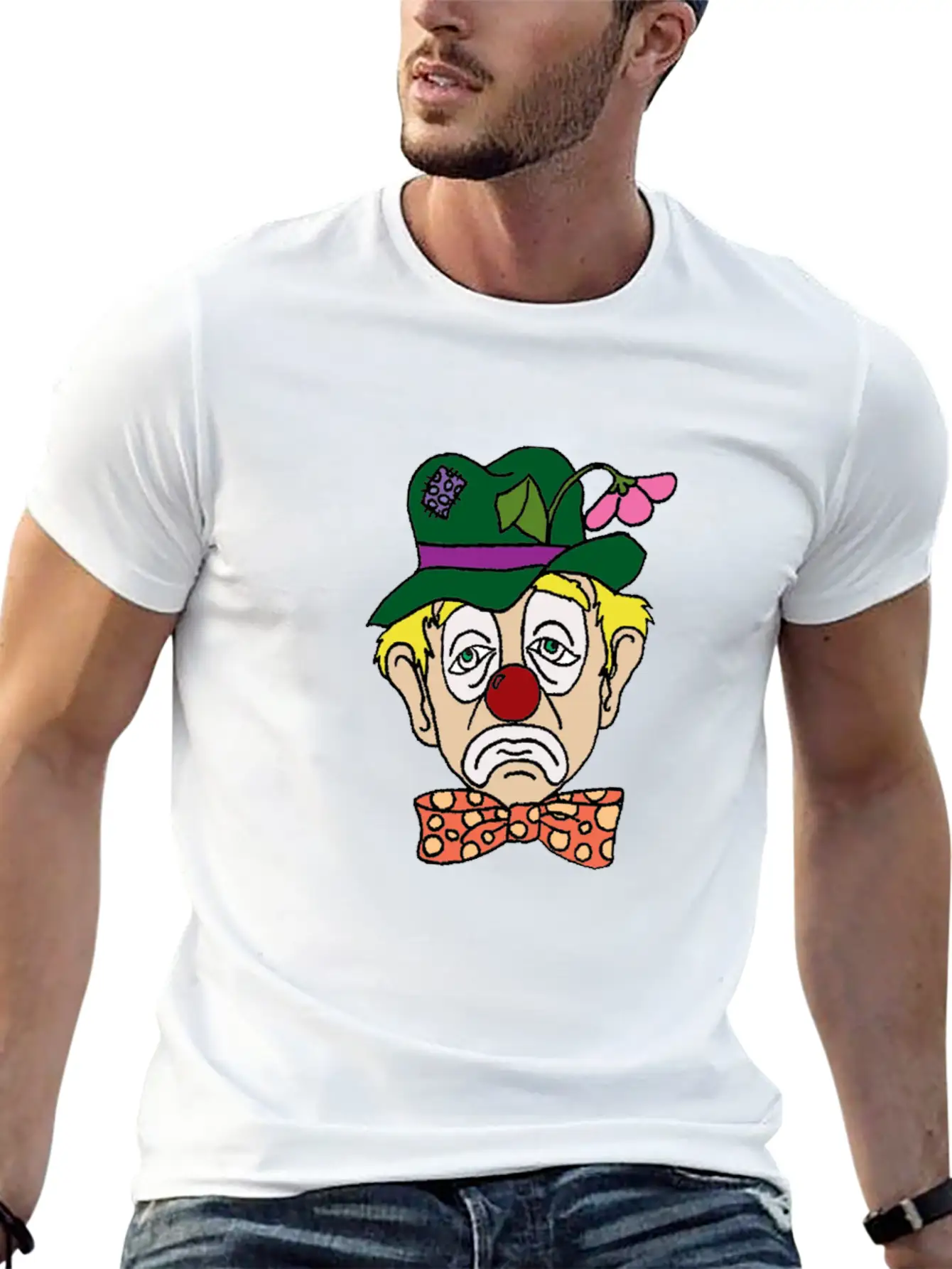 Sad Clown Face Stylish Everyday T-Shirt – Unisex Basic Cotton Tee