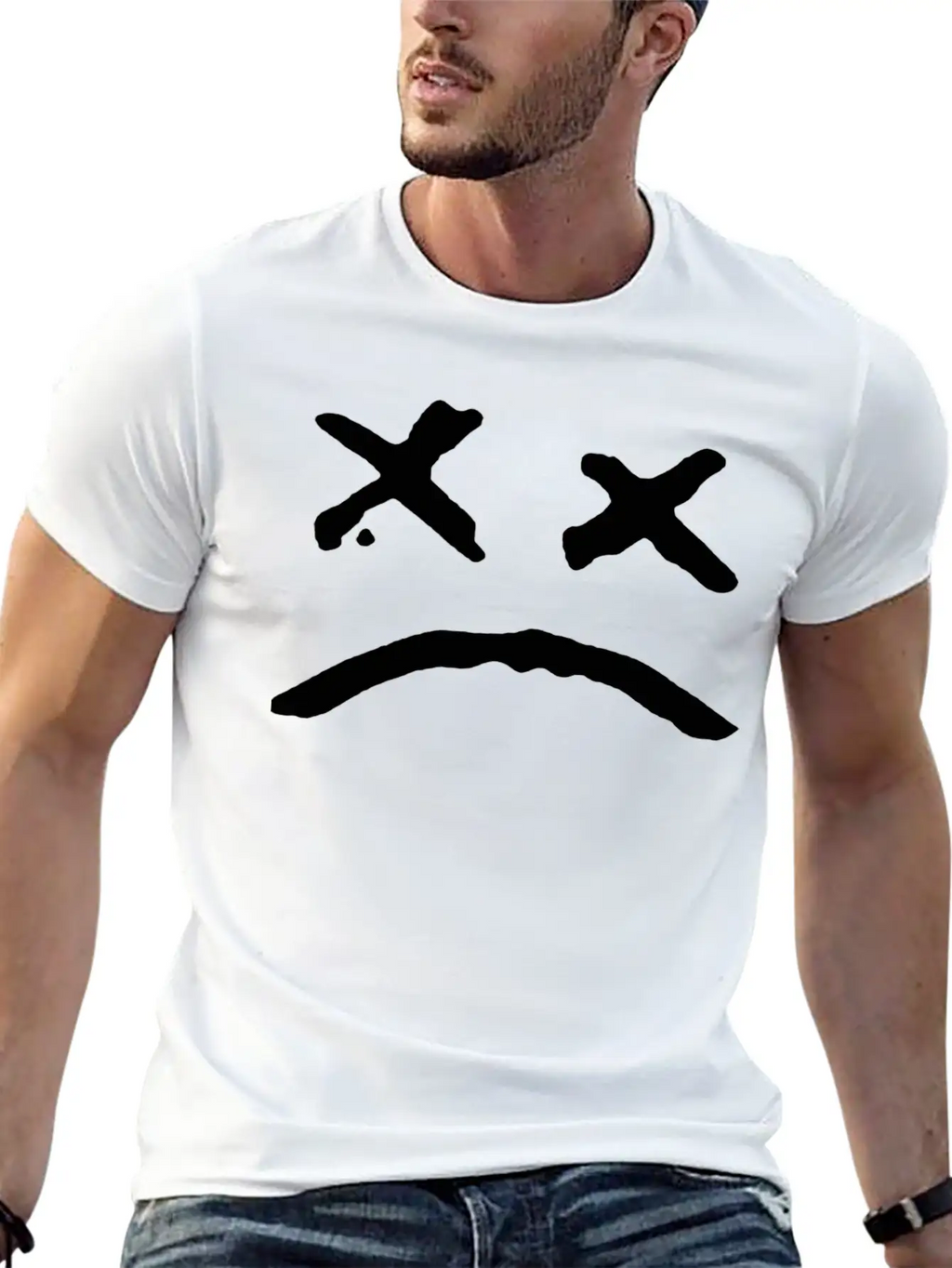 Sad Face Unisex Casual T-Shirt – Clean Design For Daily Comfort