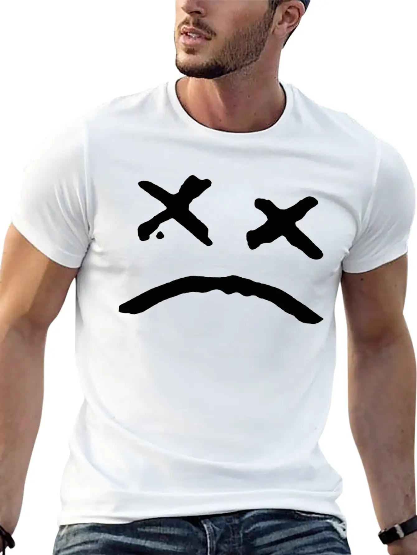 Sad Face Unisex Casual T-Shirt – Clean Design For Daily Comfort