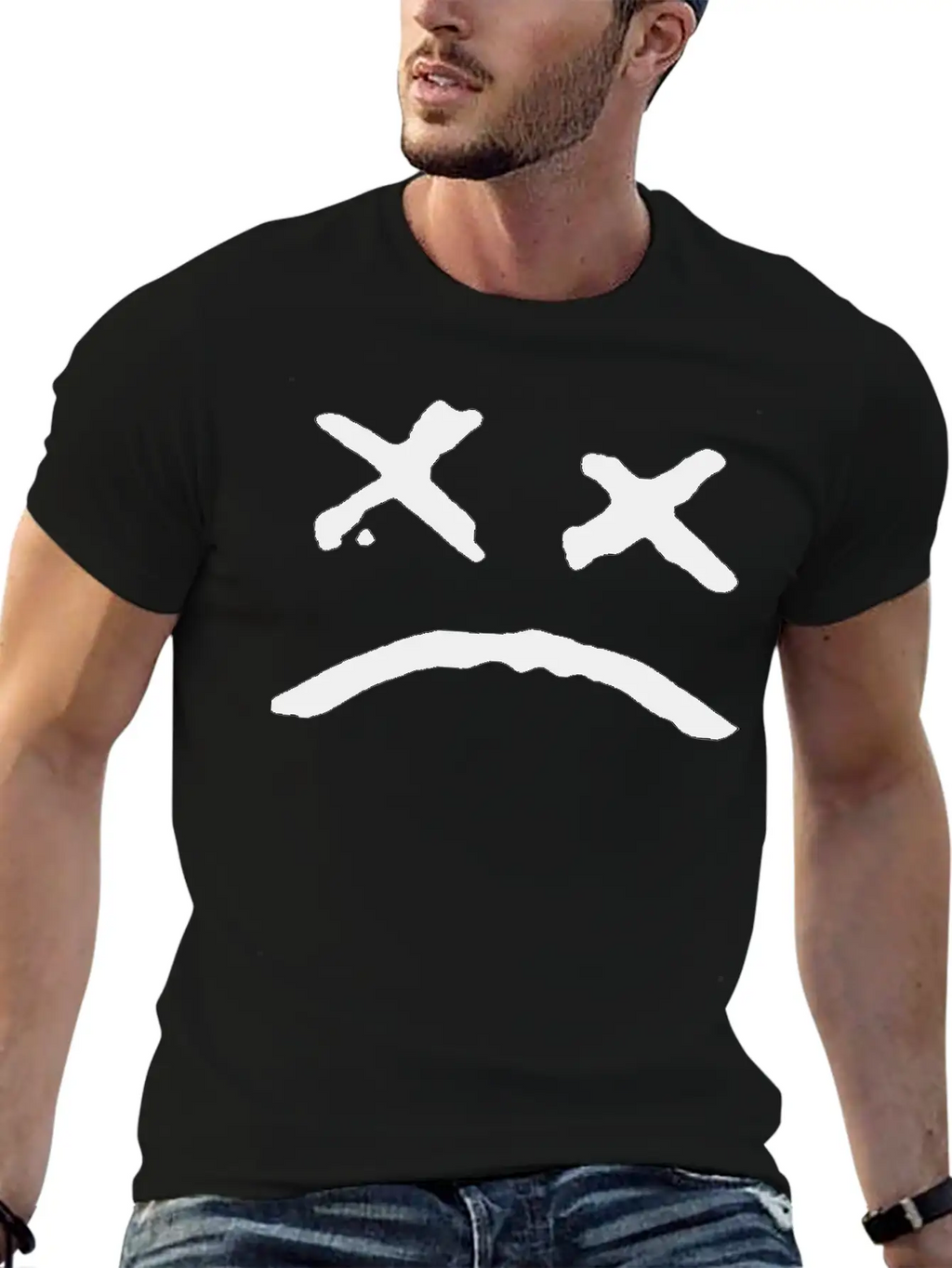 Sad Face Unisex Casual T-Shirt – Clean Design For Daily Comfort