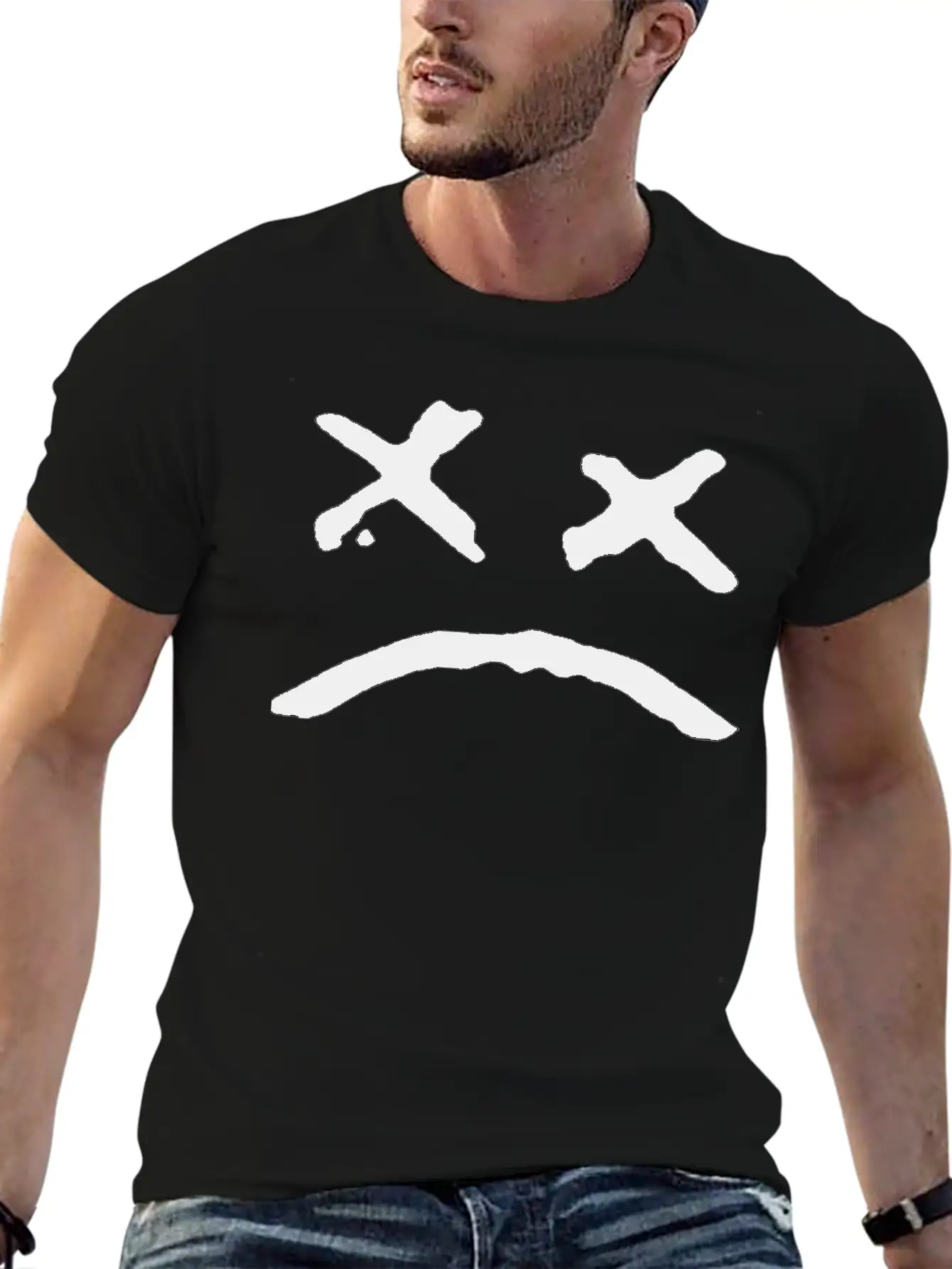Sad Face Unisex Casual T-Shirt – Clean Design For Daily Comfort