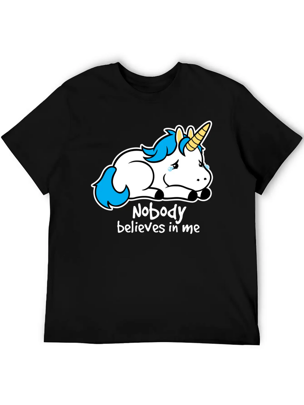 Sad Unicorn Casual Graphic T-Shirt – Simple And Comfortable Daily Wear
