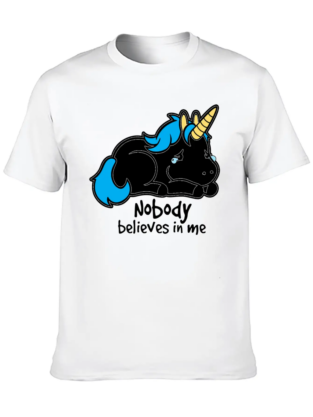 Sad Unicorn Casual Graphic T-Shirt – Simple And Comfortable Daily Wear