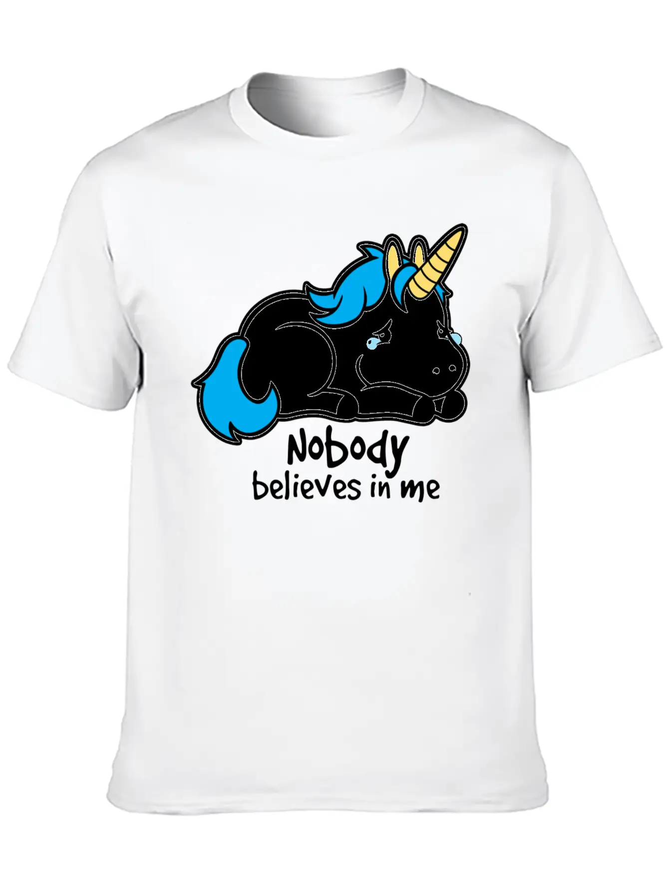 Sad Unicorn Casual Graphic T-Shirt – Simple And Comfortable Daily Wear