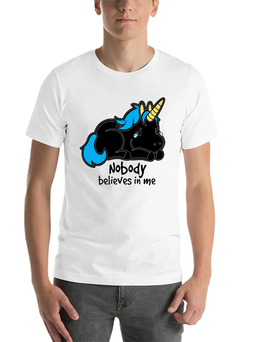 Sad Unicorn Casual Graphic T-Shirt – Simple And Comfortable Daily Wear
