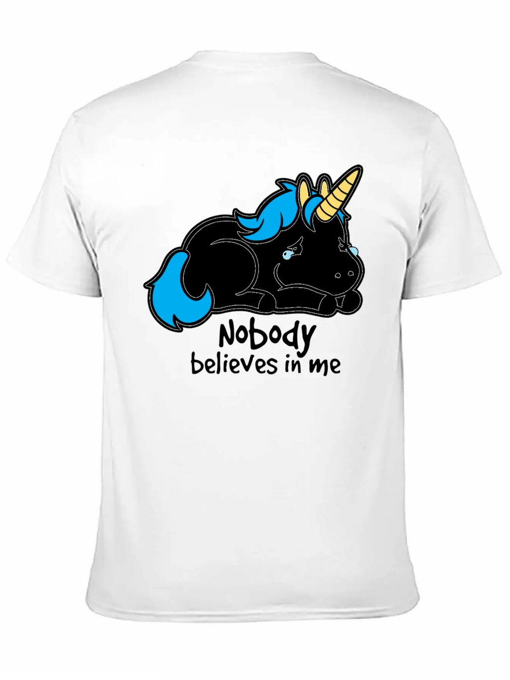 Sad Unicorn Casual Graphic T-Shirt – Simple And Comfortable Daily Wear