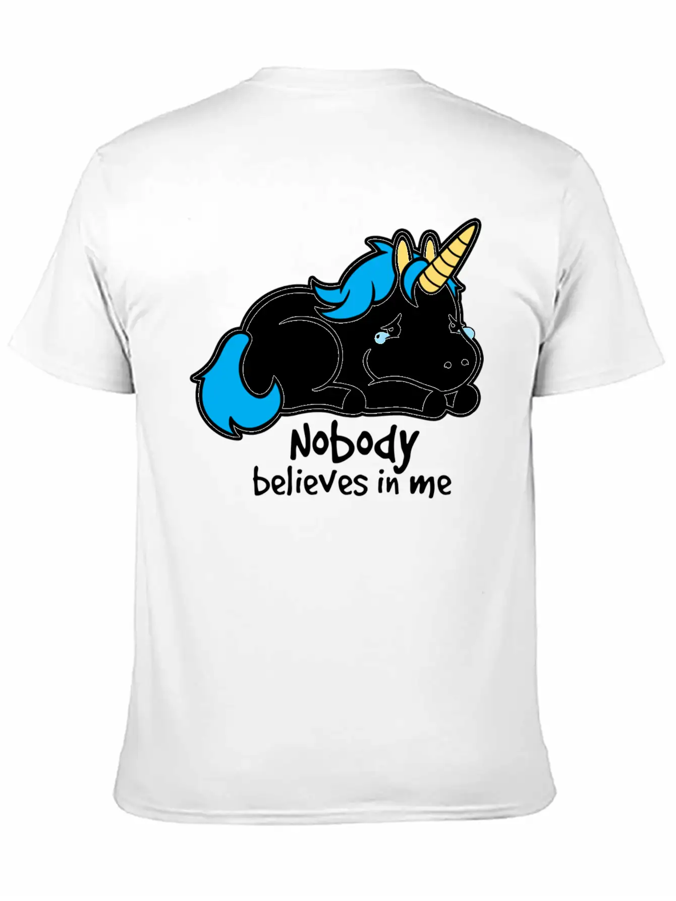 Sad Unicorn Casual Graphic T-Shirt – Simple And Comfortable Daily Wear