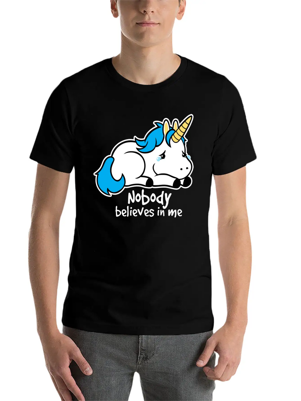 Sad Unicorn Casual Graphic T-Shirt – Simple And Comfortable Daily Wear