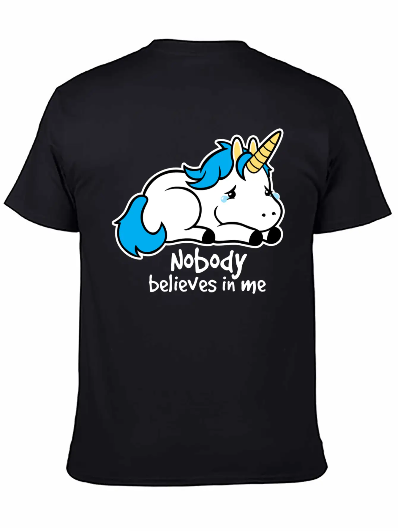 Sad Unicorn Casual Graphic T-Shirt – Simple And Comfortable Daily Wear