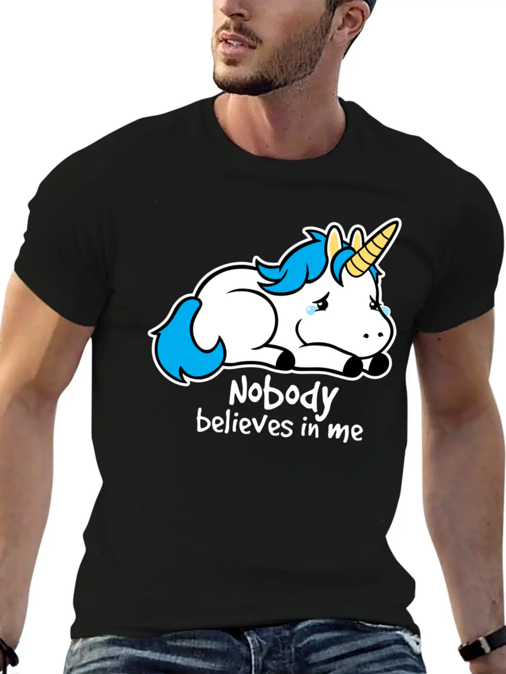 Sad Unicorn Casual Graphic T-Shirt – Simple And Comfortable Daily Wear