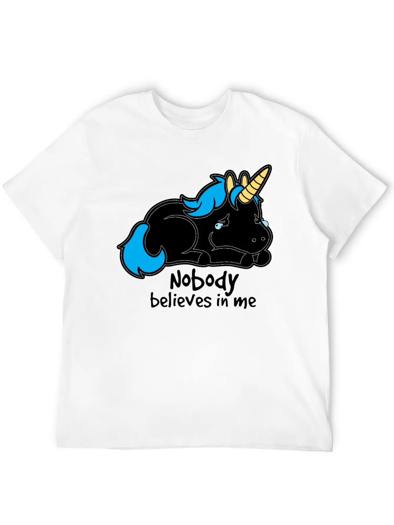 Sad Unicorn Casual Graphic T-Shirt – Simple And Comfortable Daily Wear