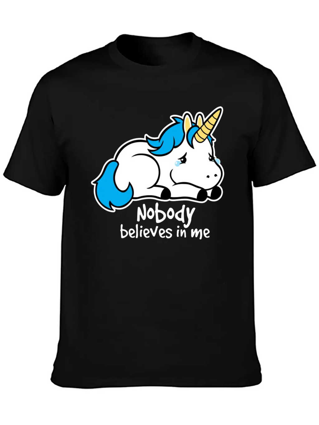 Sad Unicorn Casual Graphic T-Shirt – Simple And Comfortable Daily Wear