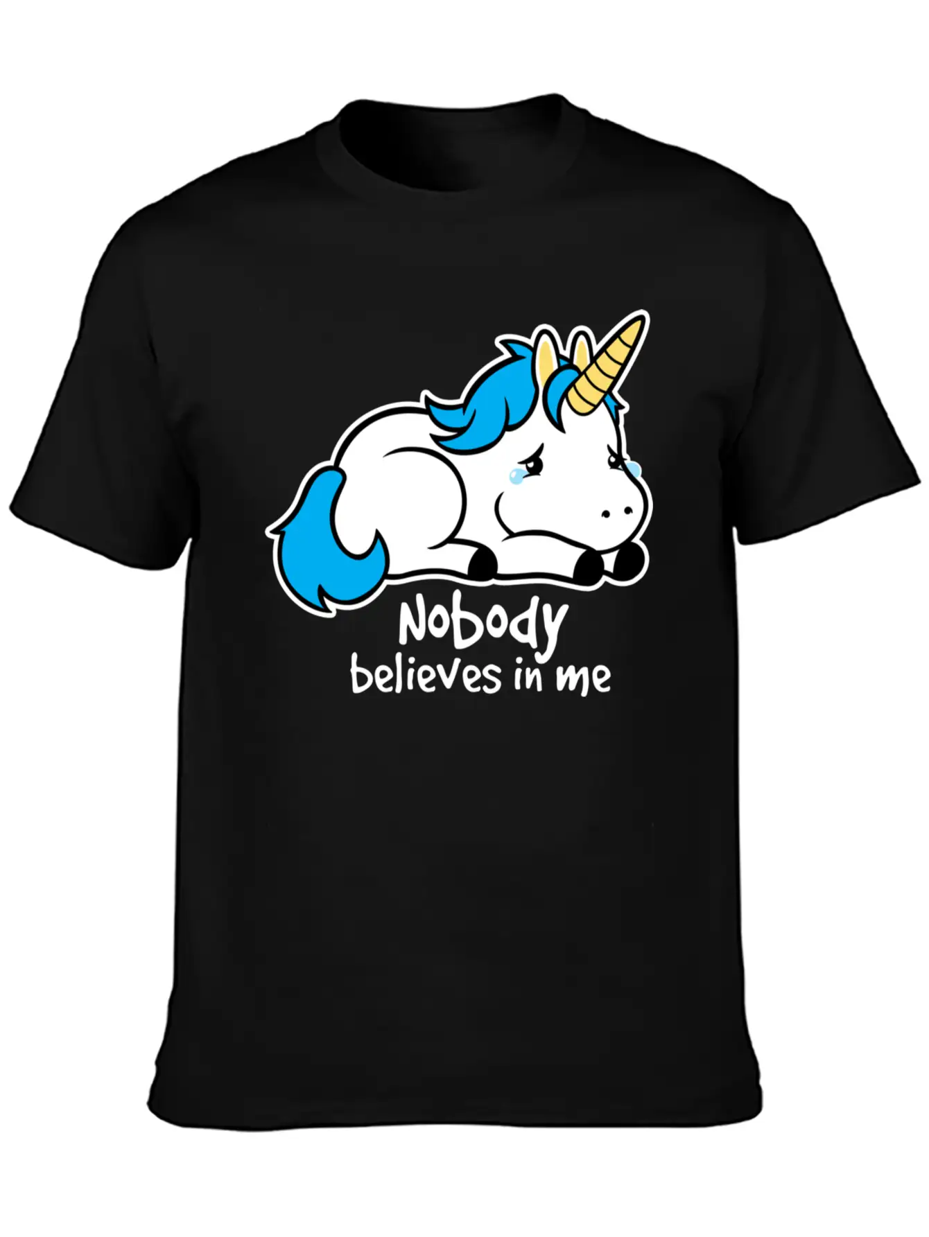 Sad Unicorn Casual Graphic T-Shirt – Simple And Comfortable Daily Wear