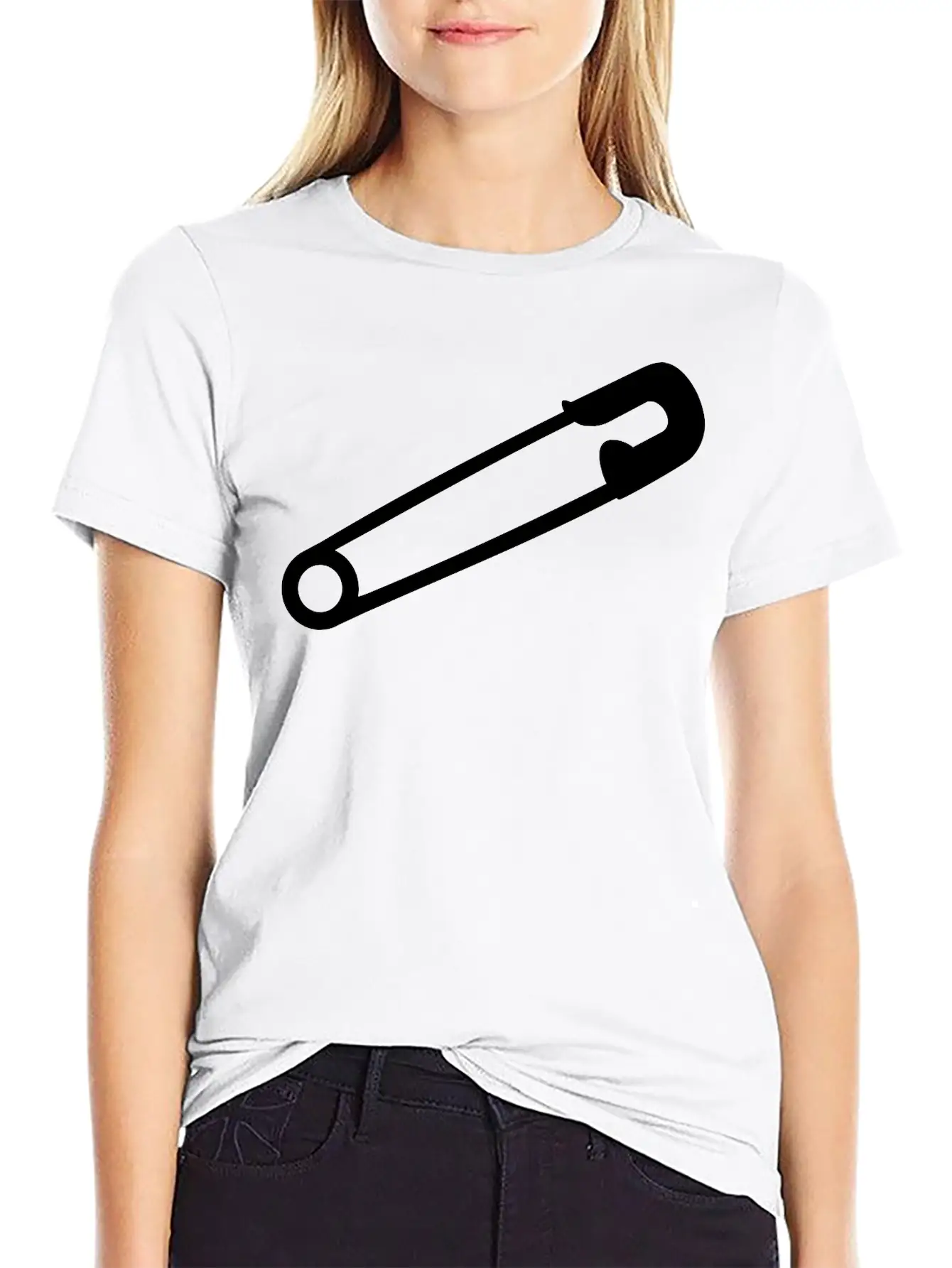 Safety Pin Breathable Soft Cotton T-Shirt – Timeless Casual Look