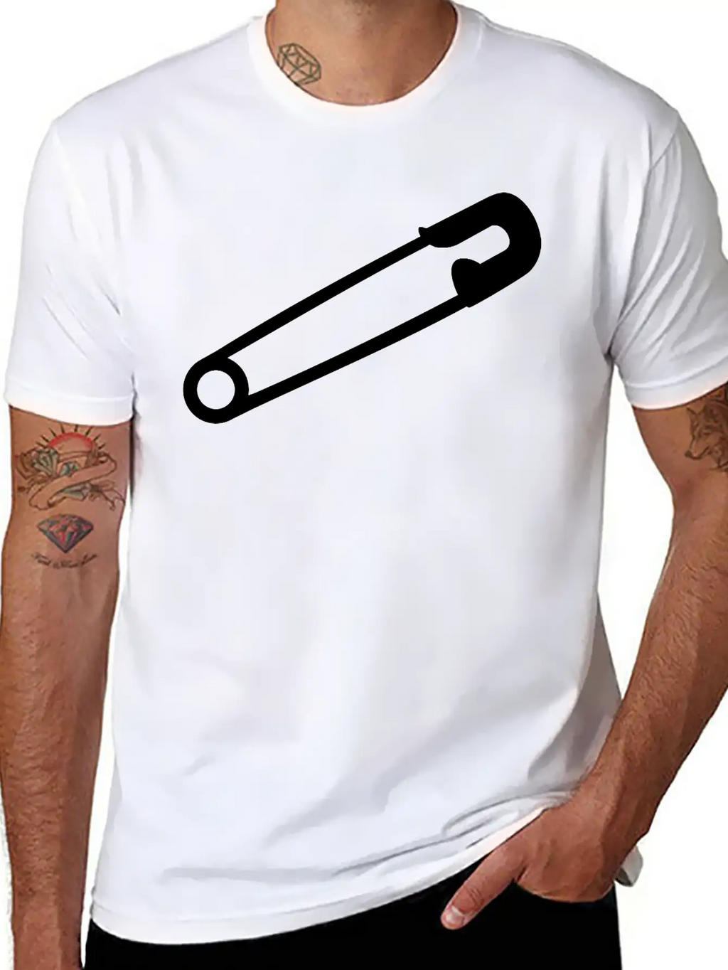 Safety Pin Breathable Soft Cotton T-Shirt – Timeless Casual Look
