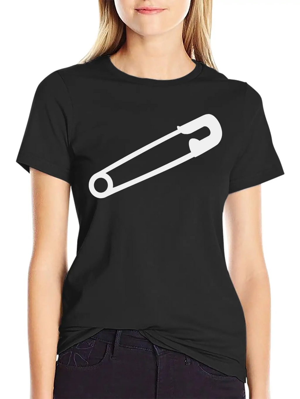 Safety Pin Breathable Soft Cotton T-Shirt – Timeless Casual Look
