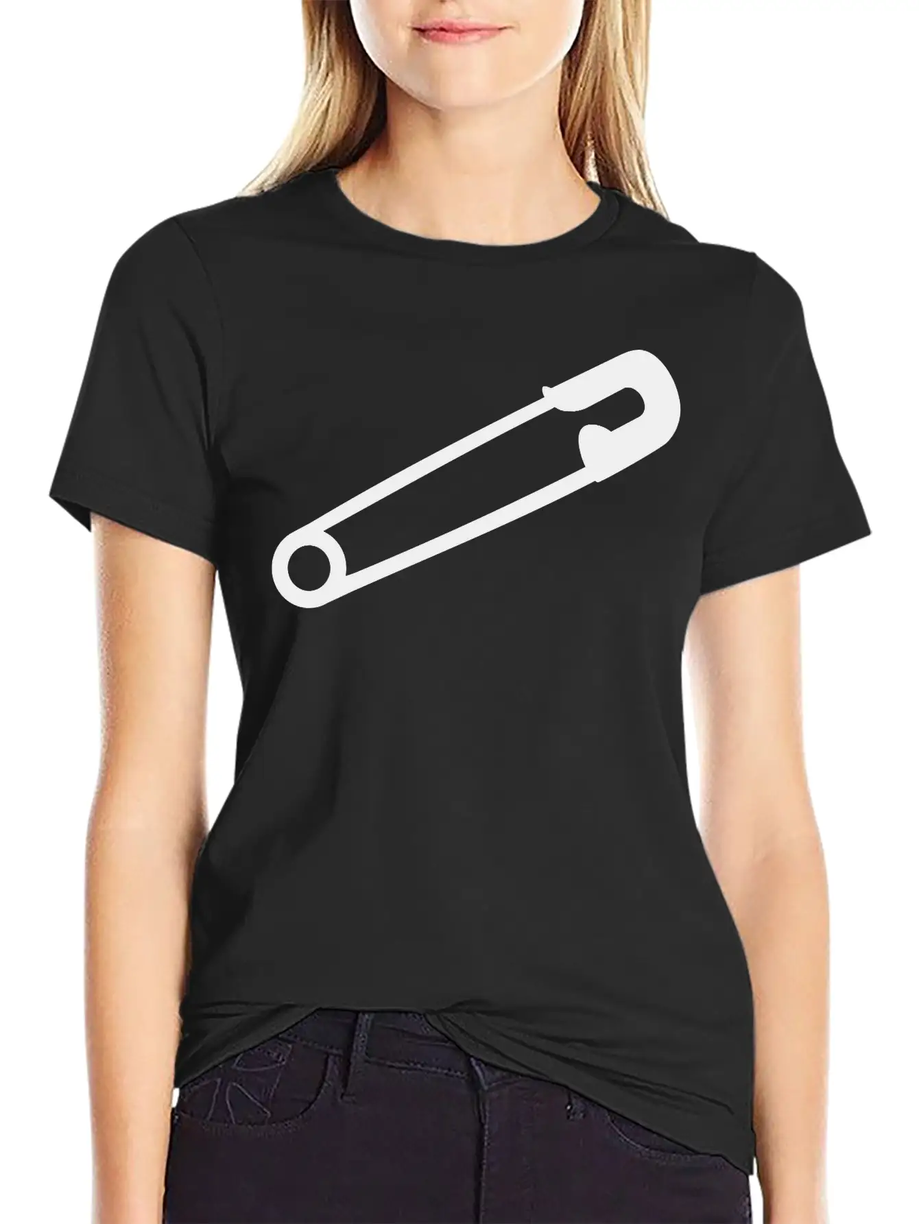 Safety Pin Breathable Soft Cotton T-Shirt – Timeless Casual Look
