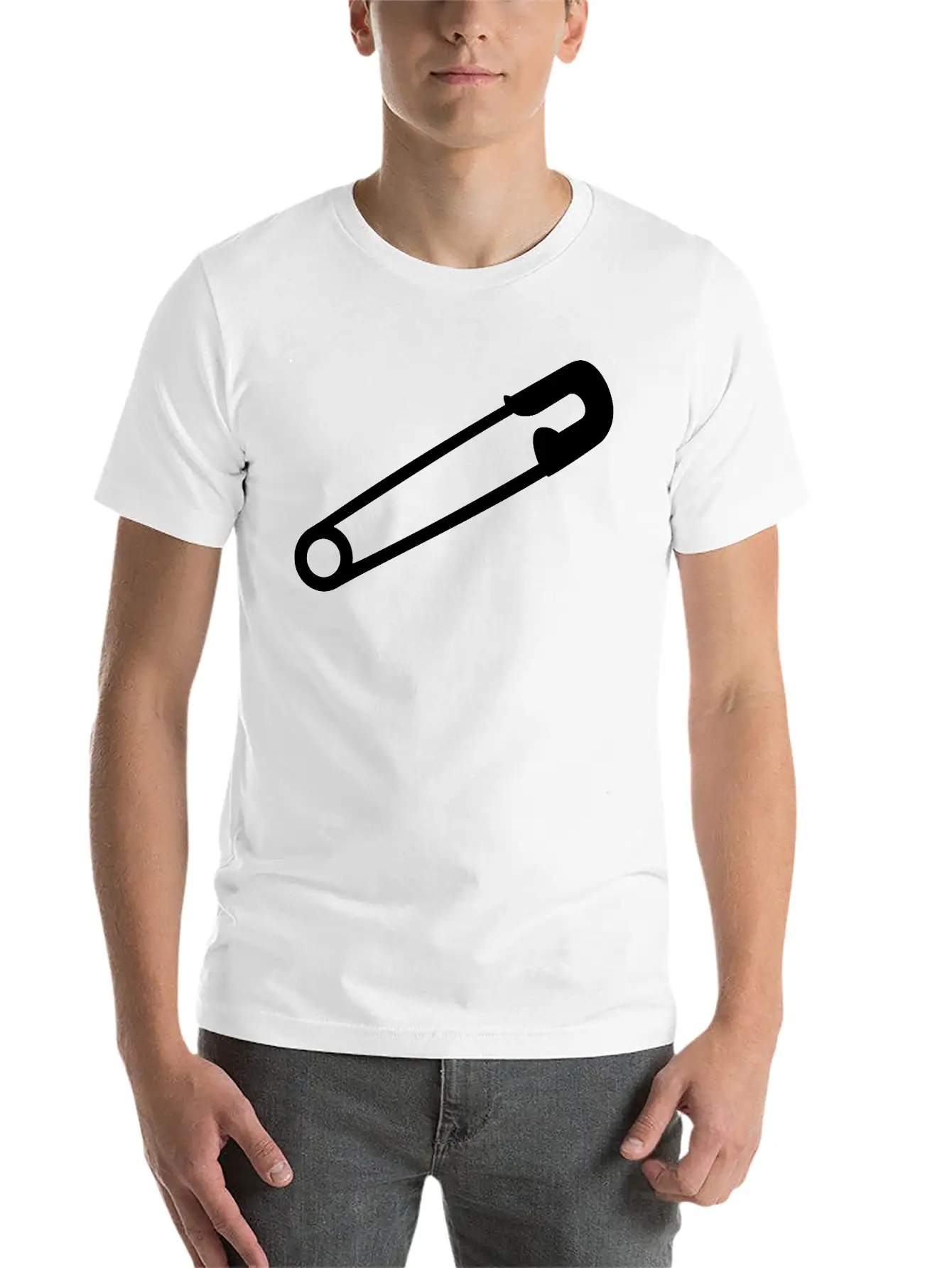 Safety Pin Breathable Soft Cotton T-Shirt – Timeless Casual Look
