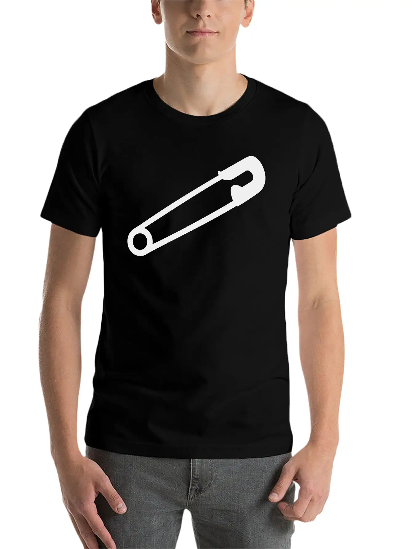 Safety Pin Breathable Soft Cotton T-Shirt – Timeless Casual Look