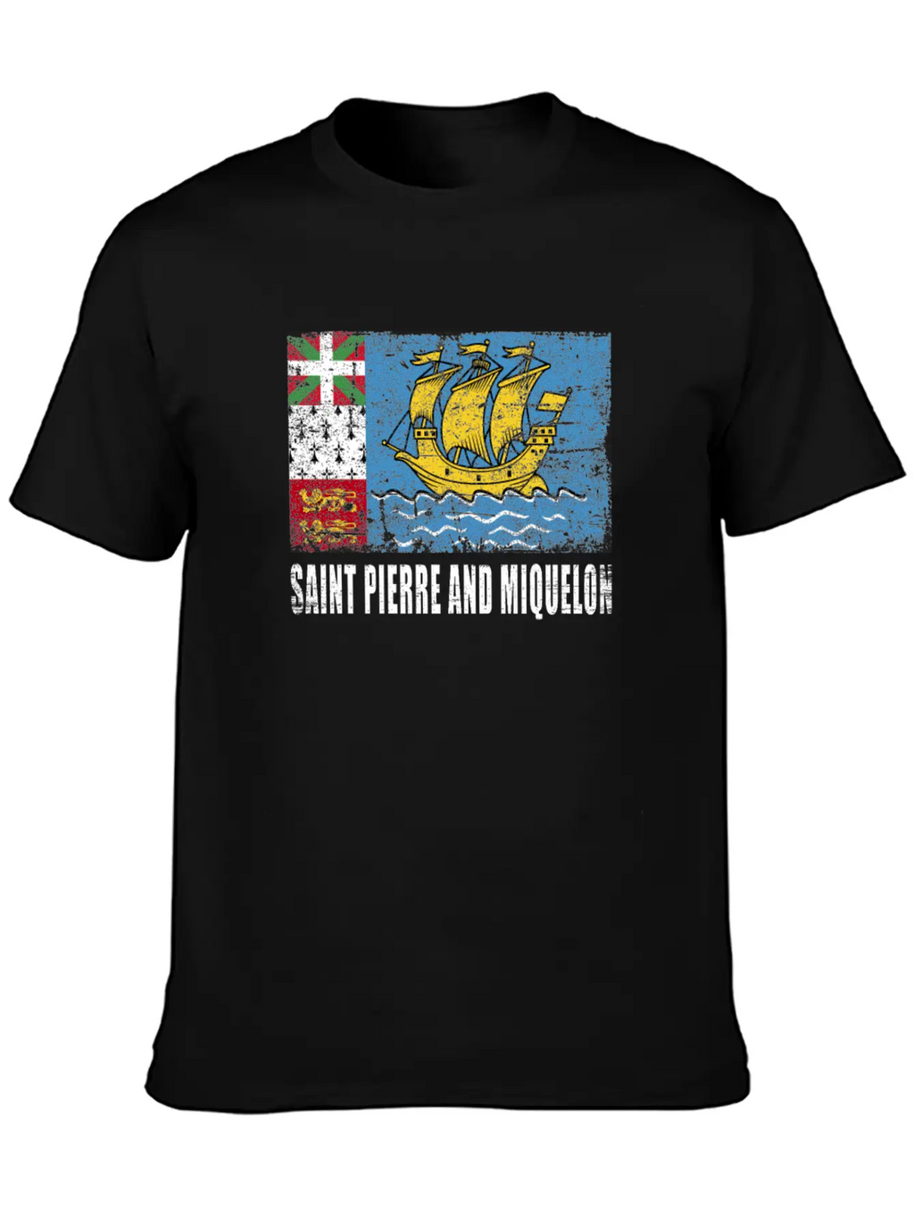 Saint Pierre And Miquelon Flag Breathable Graphic T-Shirt – Perfect For Casual Days