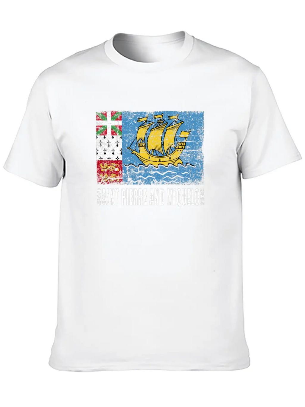 Saint Pierre And Miquelon Flag Breathable Graphic T-Shirt – Perfect For Casual Days