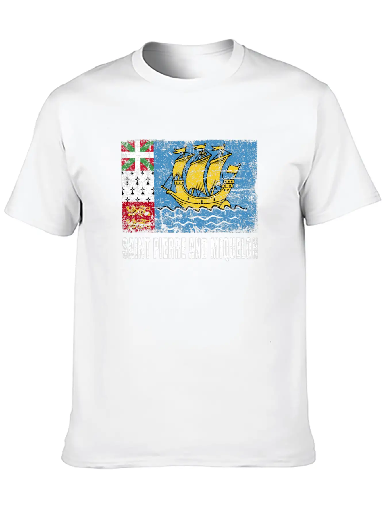 Saint Pierre And Miquelon Flag Breathable Graphic T-Shirt – Perfect For Casual Days