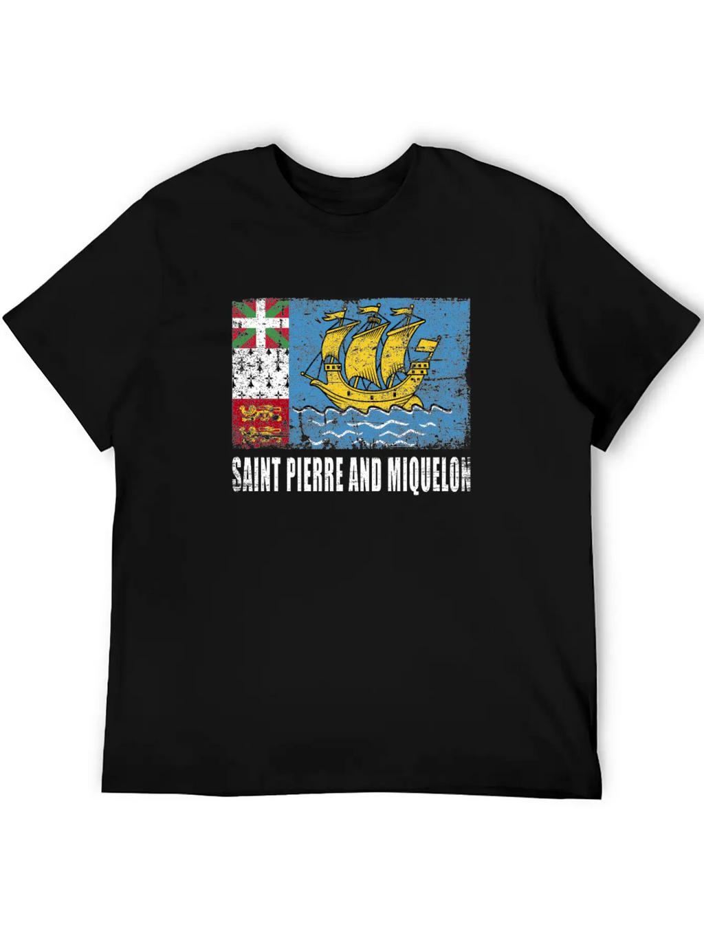 Saint Pierre And Miquelon Flag Breathable Graphic T-Shirt – Perfect For Casual Days