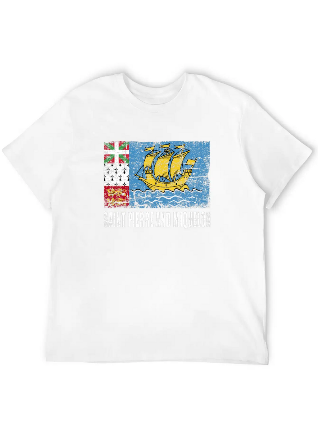 Saint Pierre And Miquelon Flag Breathable Graphic T-Shirt – Perfect For Casual Days