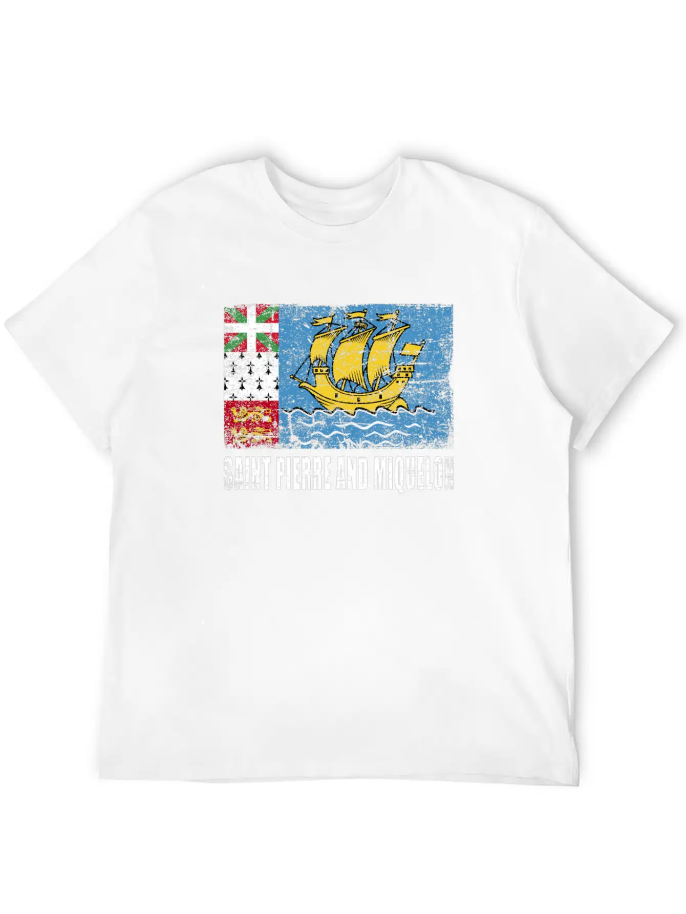 Saint Pierre And Miquelon Flag Breathable Graphic T-Shirt – Perfect For Casual Days