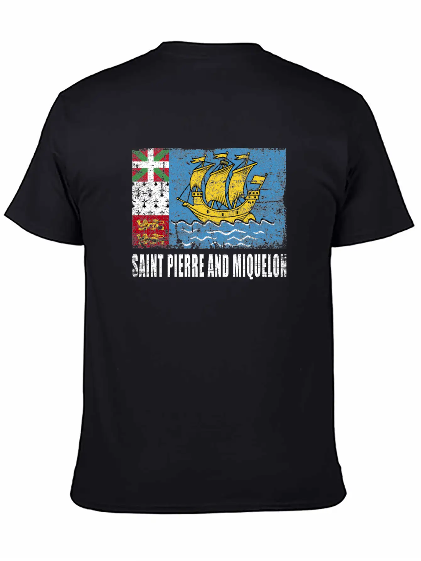 Saint Pierre And Miquelon Flag Breathable Graphic T-Shirt – Perfect For Casual Days