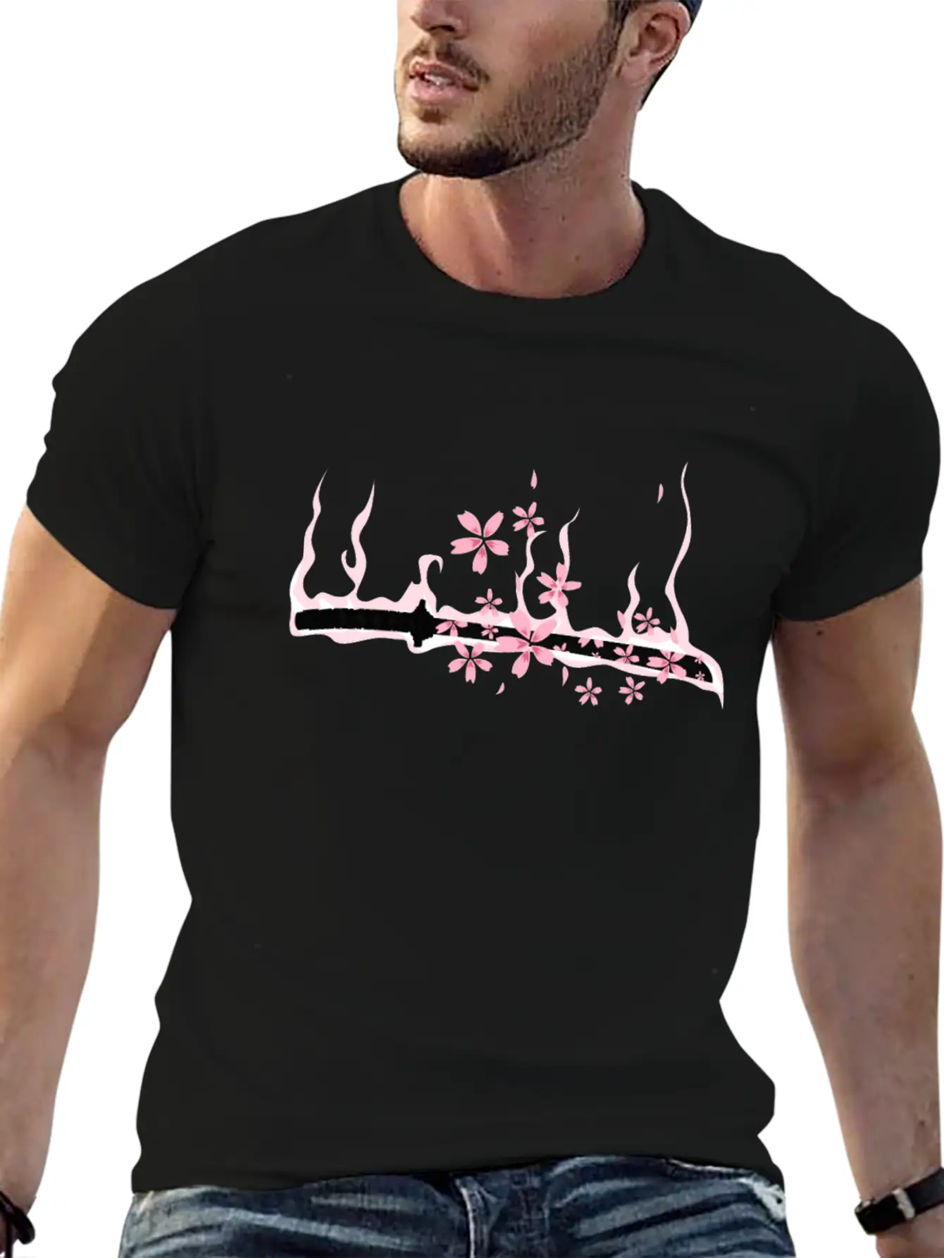 Sakura Katana Cherry Blossom Festival Tree Japan Casual Graphic T-Shirt – Simple And Comfortable Daily Wear