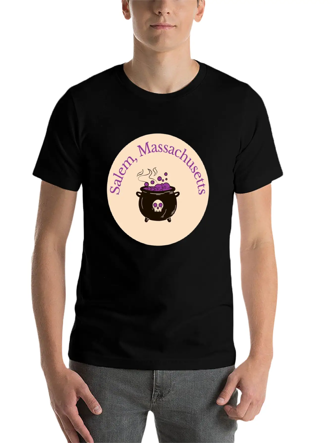 Salem Mass Cauldron Unisex Casual T-Shirt – Clean Design For Daily Comfort