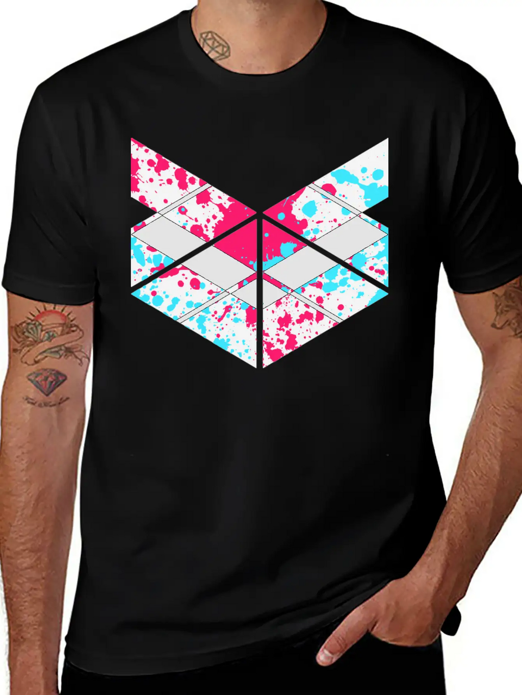 SaMPL And HoLD Paint Splatter Logo Unisex Short Sleeve Soft Cotton T-Shirt – Casual Everyday Wear