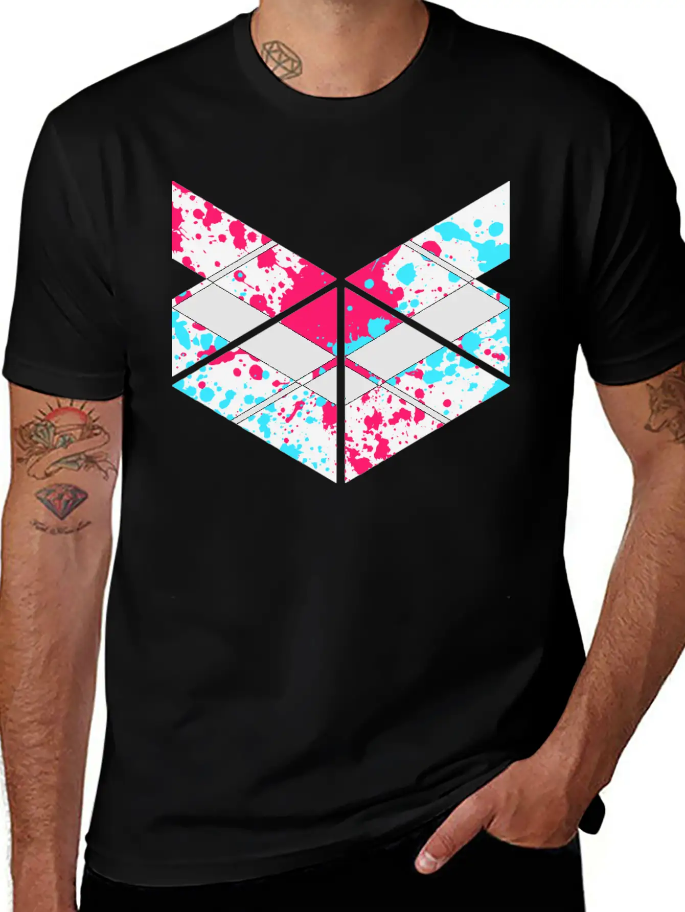 SaMPL And HoLD Paint Splatter Logo Unisex Short Sleeve Soft Cotton T-Shirt – Casual Everyday Wear