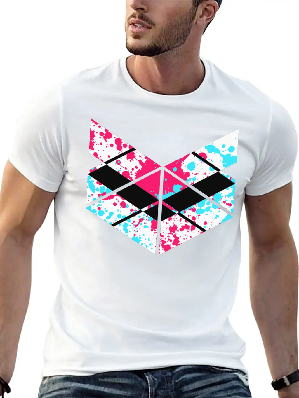 SaMPL And HoLD Paint Splatter Logo Unisex Short Sleeve Soft Cotton T-Shirt – Casual Everyday Wear