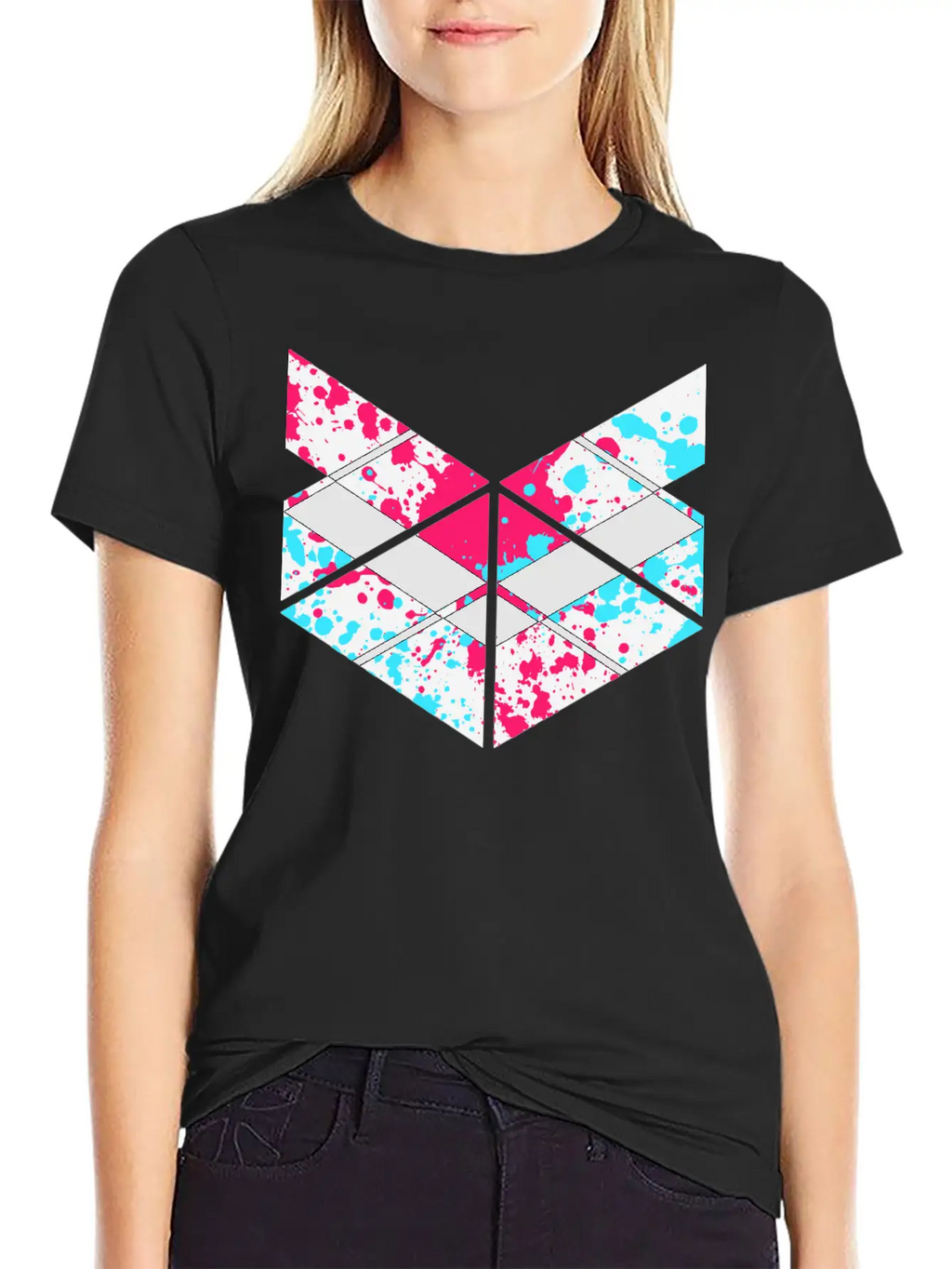 SaMPL And HoLD Paint Splatter Logo Unisex Short Sleeve Soft Cotton T-Shirt – Casual Everyday Wear