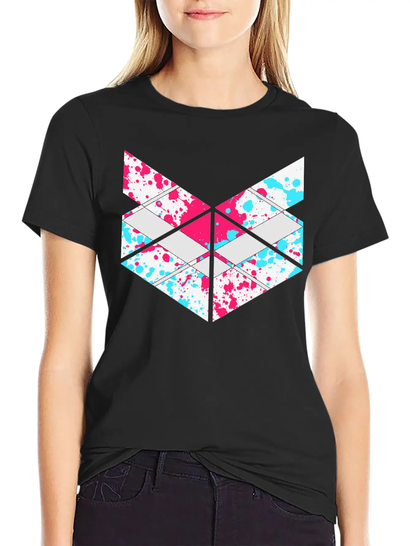 SaMPL And HoLD Paint Splatter Logo Unisex Short Sleeve Soft Cotton T-Shirt – Casual Everyday Wear