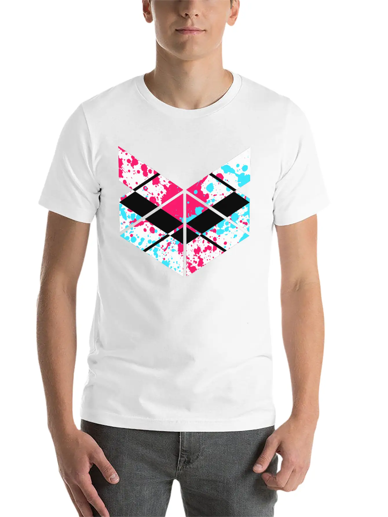 SaMPL And HoLD Paint Splatter Logo Unisex Short Sleeve Soft Cotton T-Shirt – Casual Everyday Wear