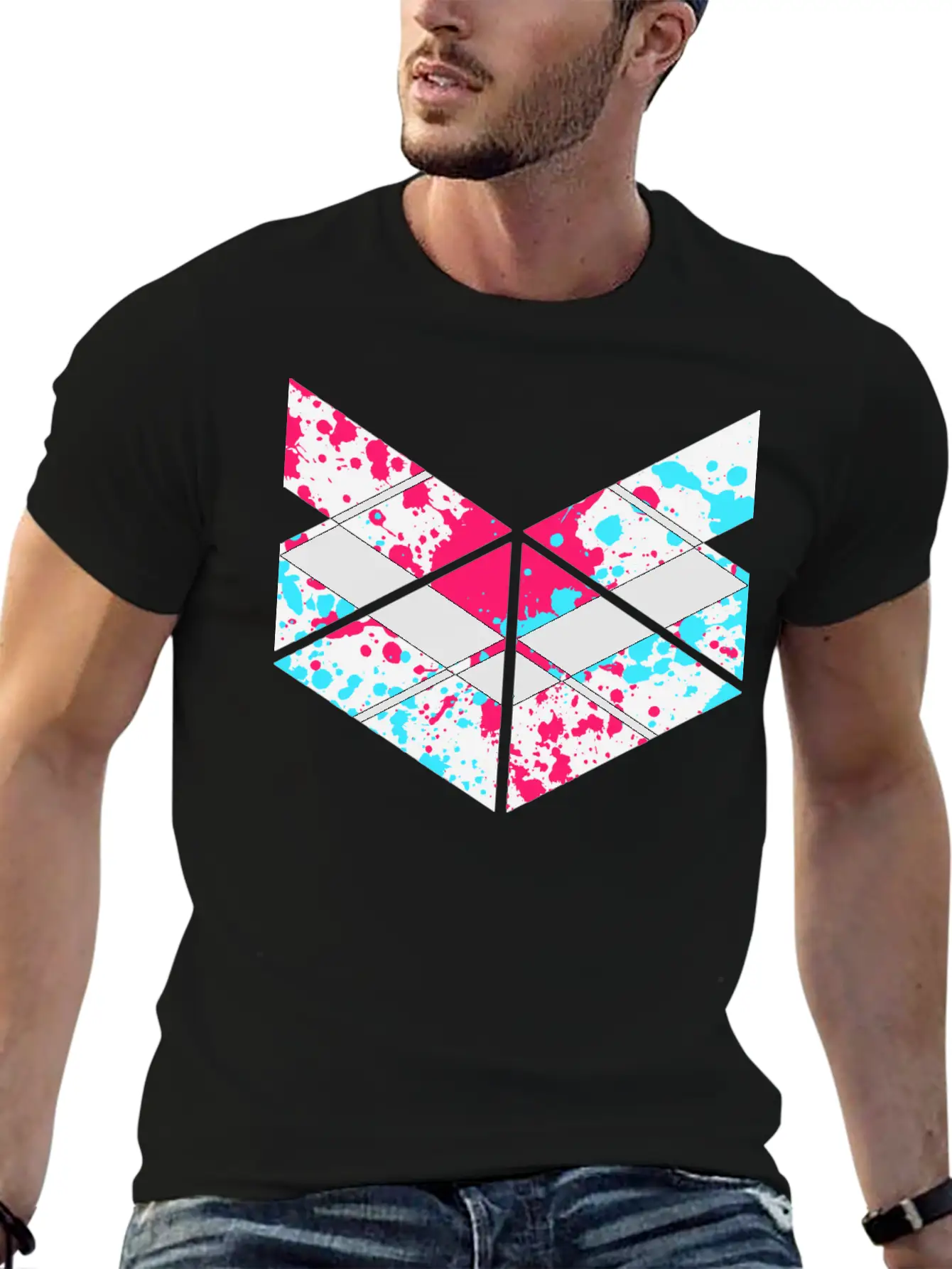 SaMPL And HoLD Paint Splatter Logo Unisex Short Sleeve Soft Cotton T-Shirt – Casual Everyday Wear