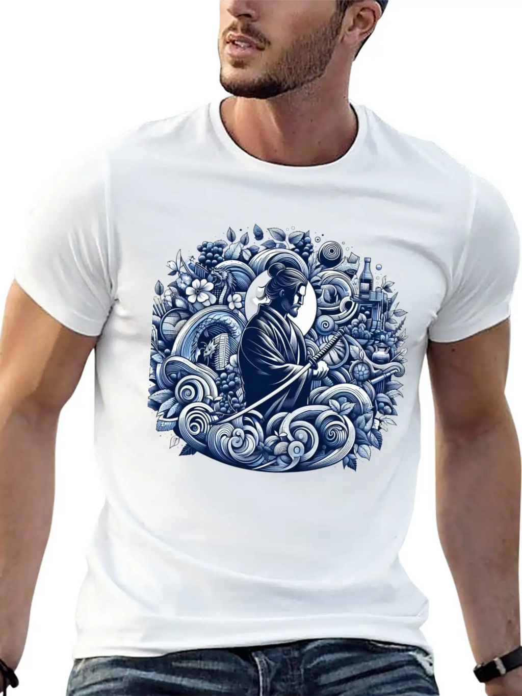 Samurai Spirit Casual Graphic T-Shirt – Simple And Comfortable Daily Wear