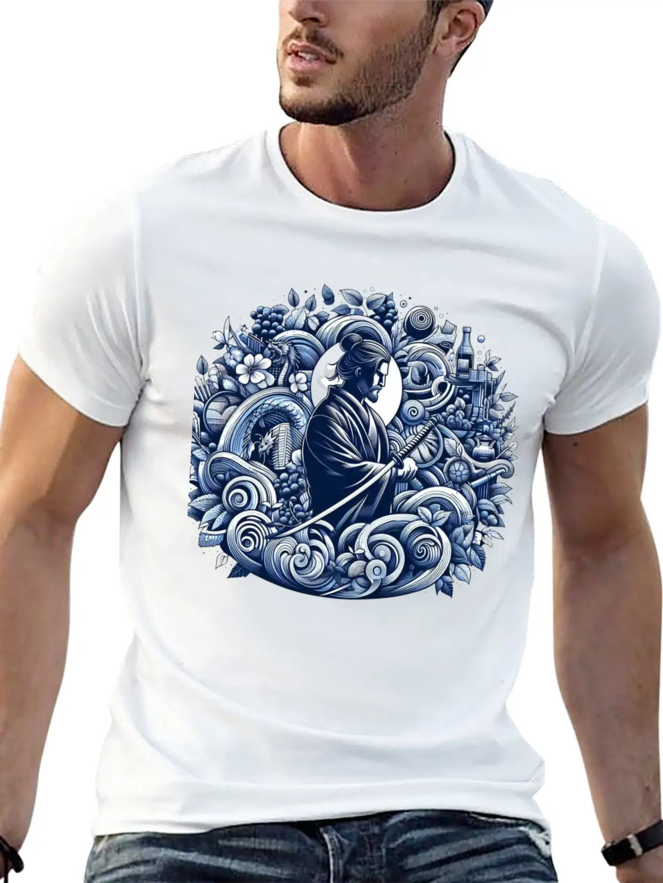Samurai Spirit Casual Graphic T-Shirt – Simple And Comfortable Daily Wear