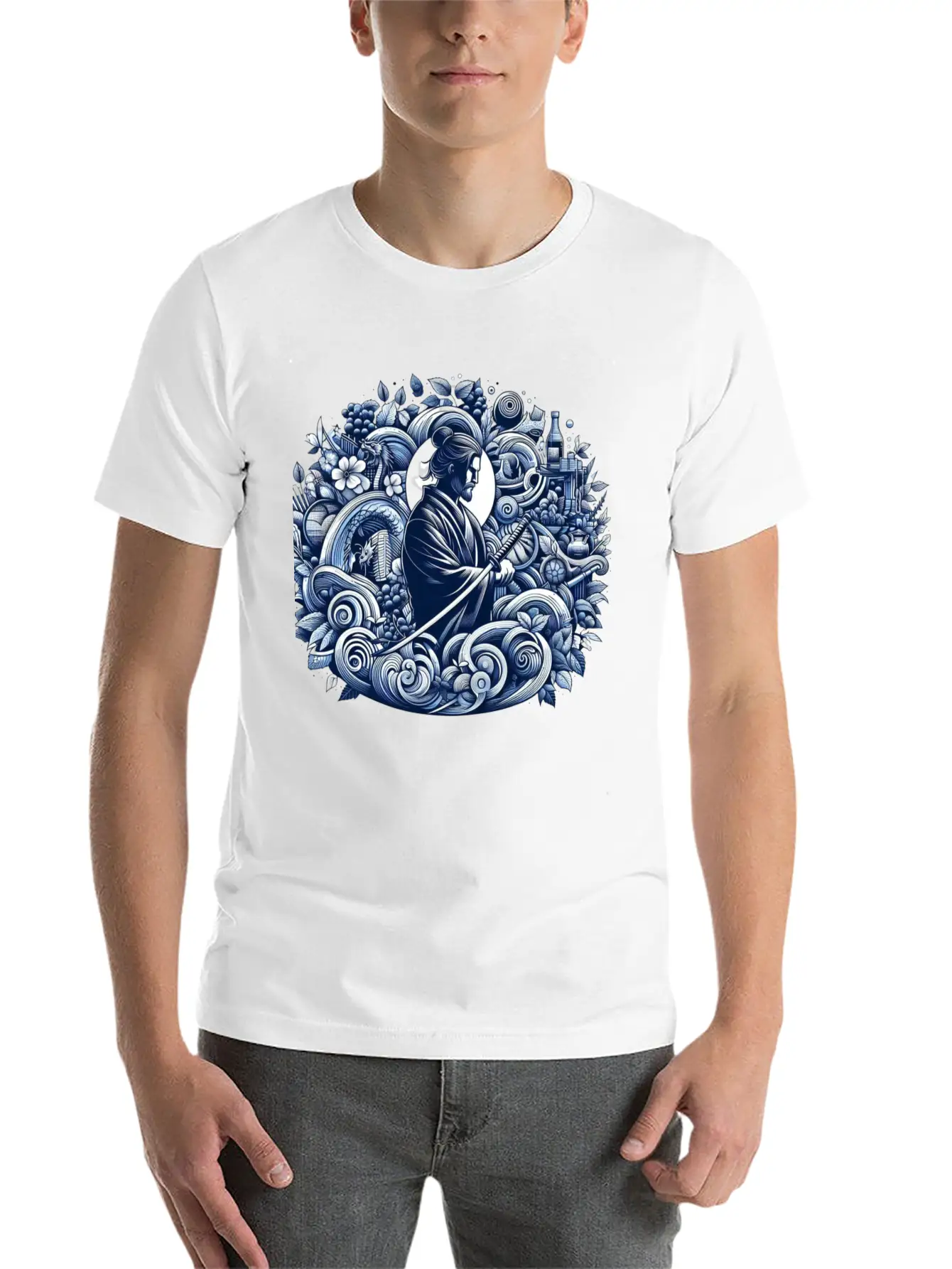 Samurai Spirit Casual Graphic T-Shirt – Simple And Comfortable Daily Wear