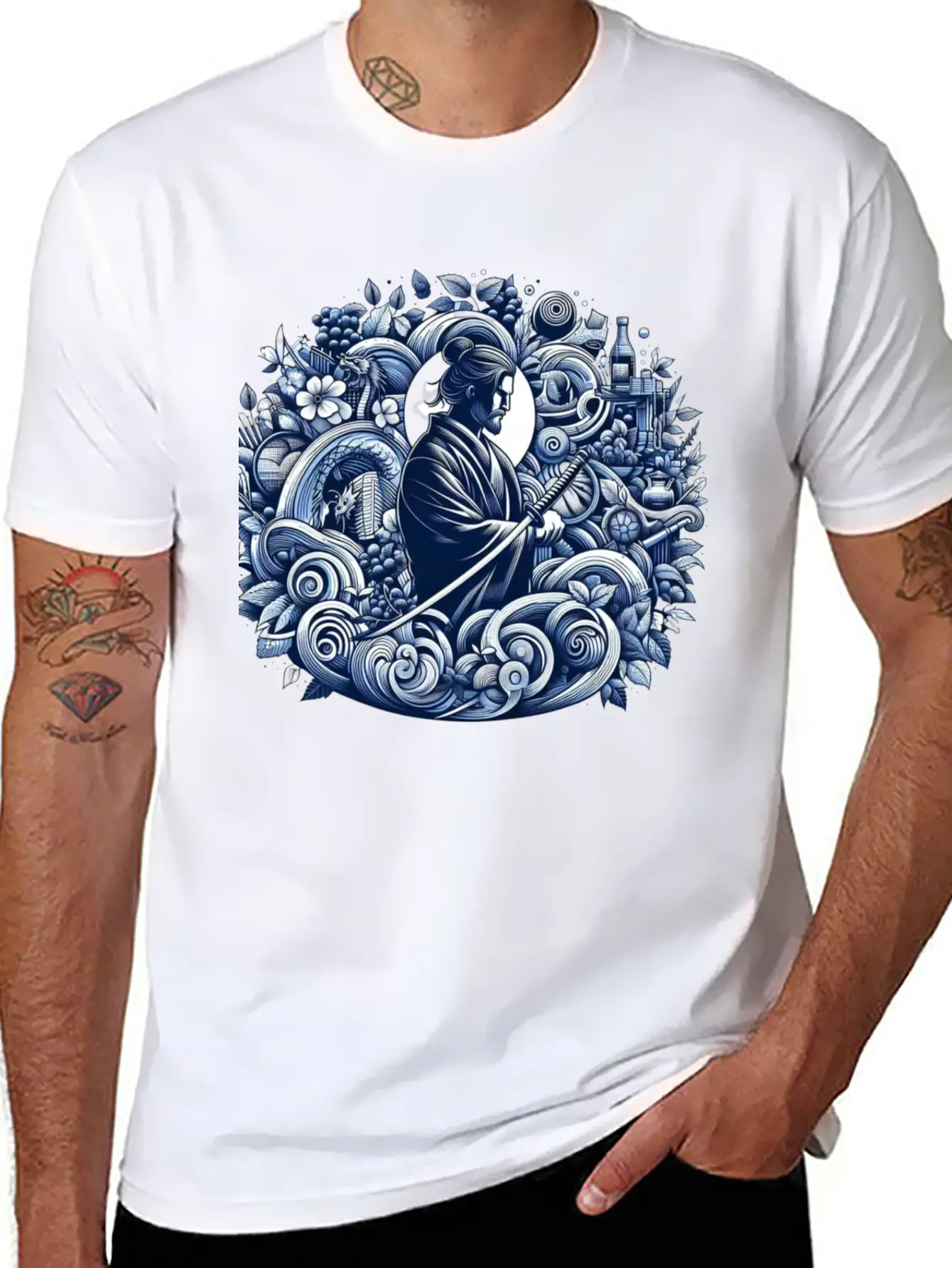 Samurai Spirit Casual Graphic T-Shirt – Simple And Comfortable Daily Wear